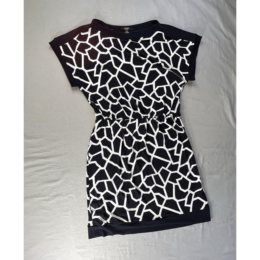 Alfani Graphic Puzzle‎ Black and White Dress Women's PS Geometric Giraffe Print